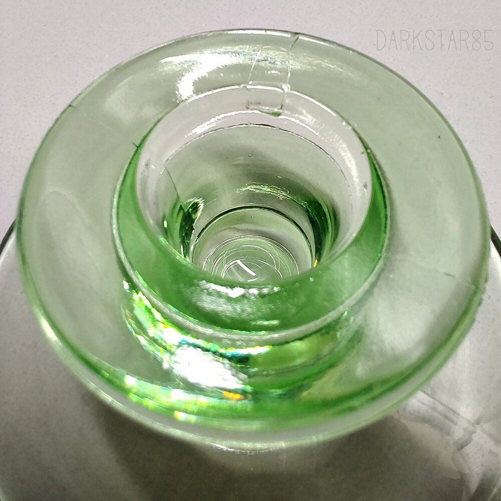 Vintage Green Uranium Glass Single Candle Holder - Picture 3 of 8